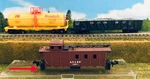 Lot Of 3, Kodak Tank,cotton Belt Gondola Train Car Coal/ore &(fix) Caboose At&sf. Fixed Price $30.00.