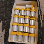 17 Vintage Yellow Top Kodak Film Canister, Small Tin Canisters. Fixed Price $56.00.