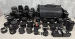 Huge Lot Of 30 Camera Lens & Extra - Vivitar, Sakar, Canon, Minolta Untested. Fixed Price $209.96.
