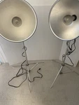 Vintage Smith Victor A12UL Studio Lights W/ Stands Industrial Film Lighting. Fixed Price $125.00.