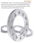 Zhteapr 4PC 12MM 1/2" Universal Forged 6LUG Wheel Spacers 6X5.5 6X135 6X139.7. Fixed Price $64.99.