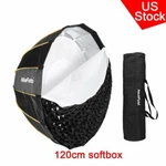 Us Nicefoto 120CM Quick Set-up Grid Deep Parabolic Folding Softbox Bowens Mount. Fixed Price $115.00.