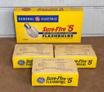 Vintage General Electric Sure Fire #5 Flashbulbs New Old Stock 12. Fixed Price $12.95.