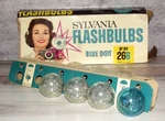 Vintage Sylvania 7 Flash Bulbs Box Blue Dot Fp 26B, Camera Mix B53. Fixed Price $10.00.