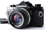 Near Mint Olympus OM-1 Black 35MM Slr Film Camera Zuiko Auto-s 50MM F1.8 Japan. Fixed Price $189.99.