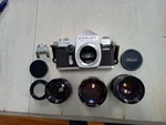 Ricoh Singlex Tls 35MM Camera With Lenses. Fixed Price $50.00.