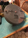 Rca 35MM Movie Projector Film Feed Reel Magazine Can W/ Hatke End Alarm Simplex. Fixed Price $65.00.