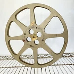Vintage 16MM Film Reel 1600 Ft 13 3/4" Grey Metal Usa Deco Wall Cinema Hollywood. Fixed Price $52.00.