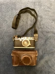 Leica Ernst Leitz Wetzlar Rangefinder Camera Black Silver With Leather Case. Fixed Price $385.00.
