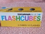 Vintage Sylvania Blue Dot Flashcubes - One Box Of 3 CUBES/12 Flashes. Fixed Price $10.00.
