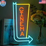 Alkkign Cinema Neon Sign Arrow Light For Wall Decor Movie Theater Led. Fixed Price $50.89.