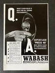 1942 Wabash Photolamp Corp. Superflash Superflood Bulb B&w Vintage Print Ad. Fixed Price $8.95.