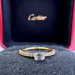 Cartier Etincelle De Ring 18K Rose Gold Size 45 W/ Box And Cert - R11108. Fixed Price $2400.00.