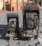 2 Eastman Kodak Folding Cameras Autographic Black Vest Pocket No 1 Junior. Fixed Price $48.00.