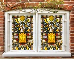 3D Golden Bell ZHUA639 Window Film Print Sticker Cling Stained Glass Uv. Fixed Price $78.64.