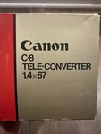 Canon C-8 Tele-converter 1.4 67 Vintage Teleconverter Lens Attachment. Fixed Price $110.00.