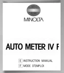 Minolta Auto Meter Iv Instruction Manual English French. Fixed Price $14.95.