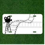Custom Personalized License Plate Auto Tag With Camera And Film Design Art. Fixed Price $17.95.