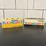 Vintage Sylvania Blue Dot Flashcubes 5 Cubes/ 2 Boxes. Fixed Price $21.00.