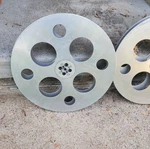 Vintage 26" Goldberg Bros. E-z-hub Movie Film Reel 35MM Pat No. 3450366. Fixed Price $50.00.