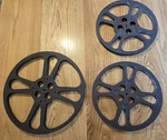 Vintage Goldberg Br (2) 1/4" & (1) 15"METAL Reel Denver D-122.017 Movie Art. Fixed Price $45.00.