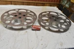 Vintage Rare Hollywood Co. 22" Diameter 70MM Aluminum Movie Film Reels. Fixed Price $145.00.